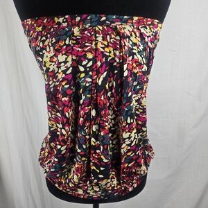 NWT DJT Colorful Pleated Women's Halter Top Sz S